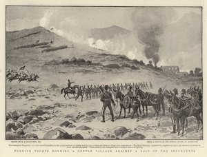 Turkish Troops holding a Cretan Village against a Raid of the Insurgents by Charles J. Staniland